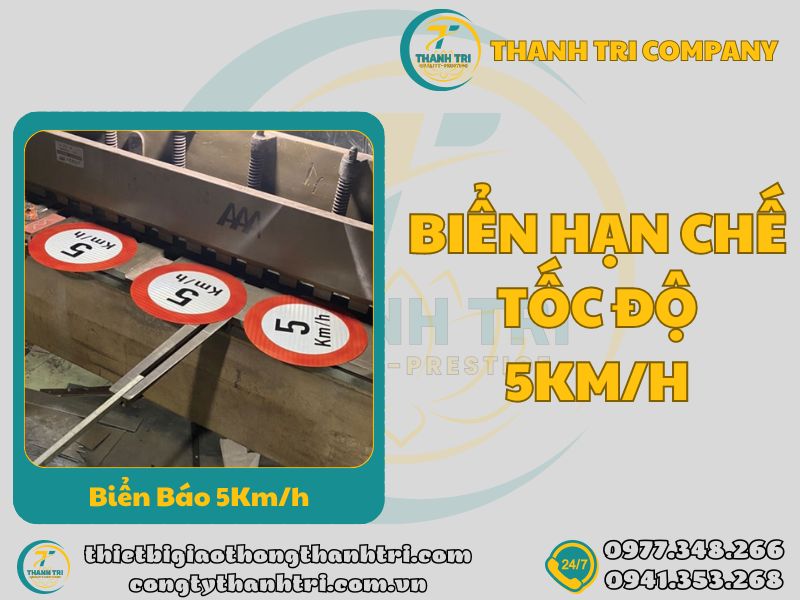 Biển báo công trường đang thi công 5km/h