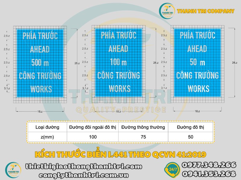 Biển báo báo hiệu phía trước có công trường thi công I.441