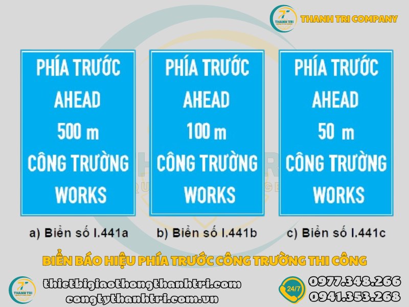 Biển báo báo hiệu phía trước có công trường thi công I.441