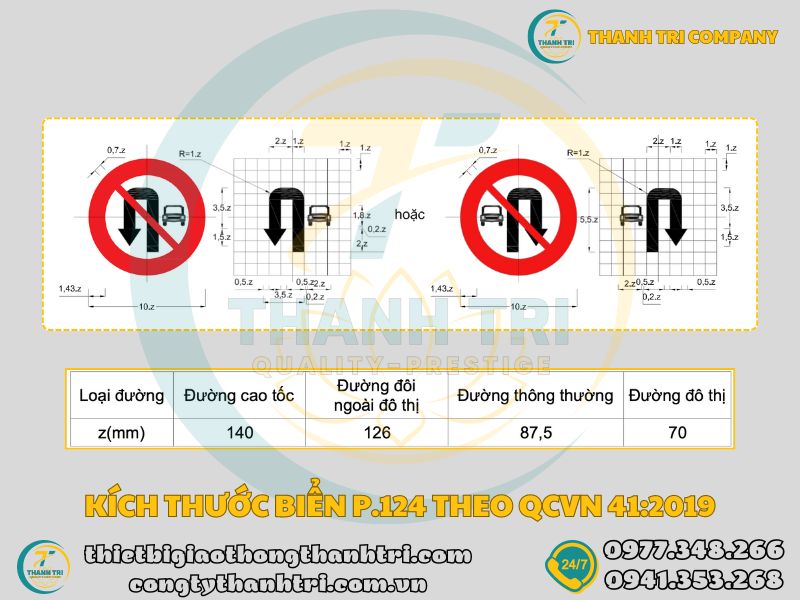 Biển báo cấm quay đầu xe P.124