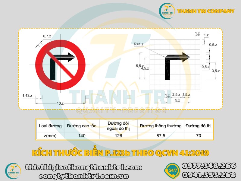 Biển báo cấm rẽ phải P.123b