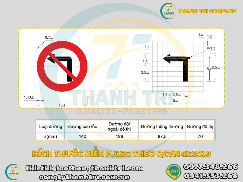 Biển báo cấm rẽ trái P.123a