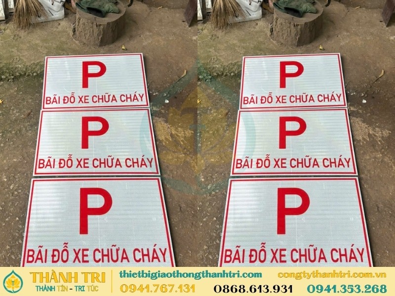 Sản xuất biển báo bãi đậu xe chữa cháy hình chữ nhật tại xưởng Sản xuất biển báo bãi đậu xe chữa cháy hình chữ nhật tại xưởng