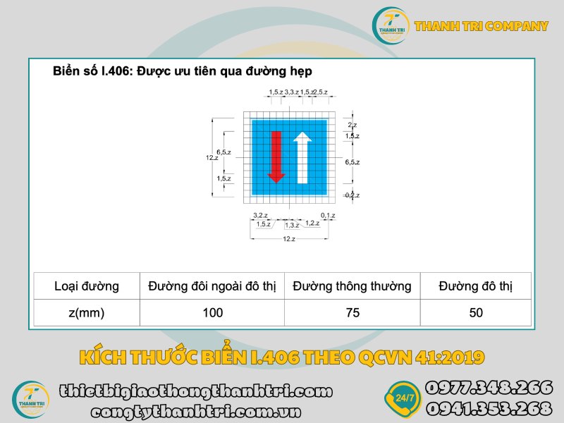 Biển báo chỉ dẫn qua đường hẹp