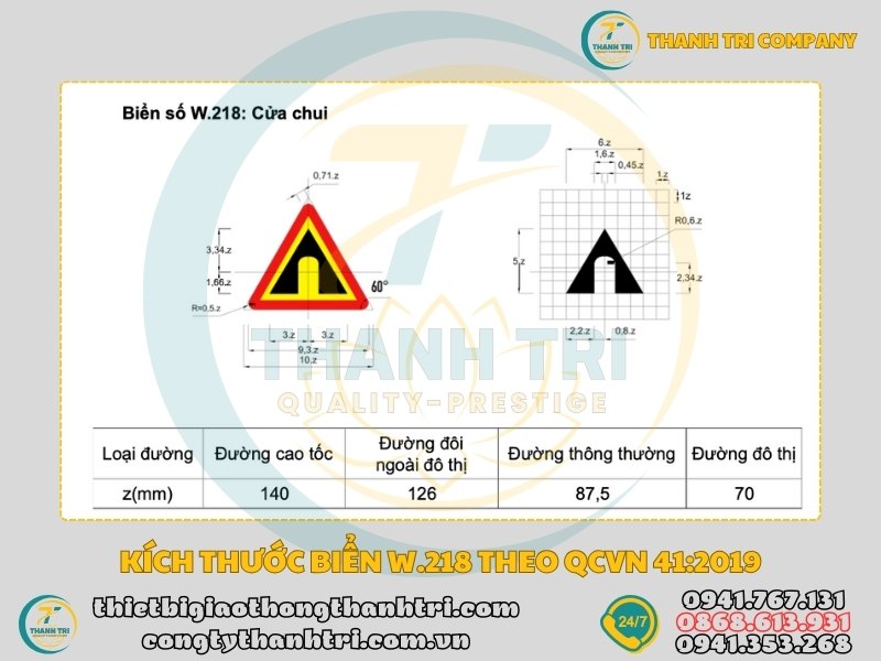 Biển báo cửa chui W.218