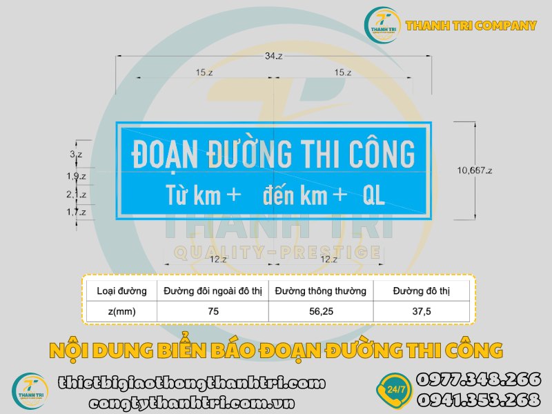 Biển báo đoạn đường thi công I.440