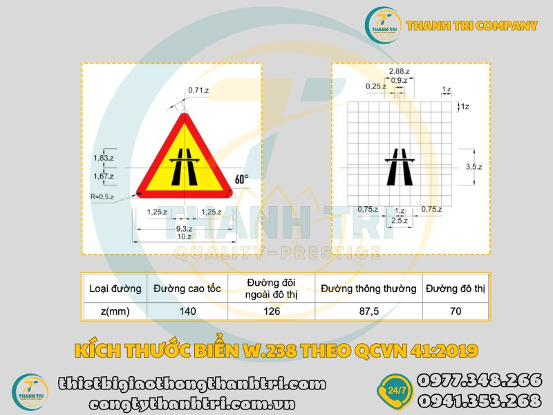 Biển báo đường cao tốc phía trước W.238