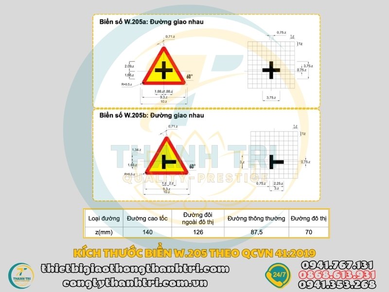 Biển báo đường giao nhau cùng cấp W.205