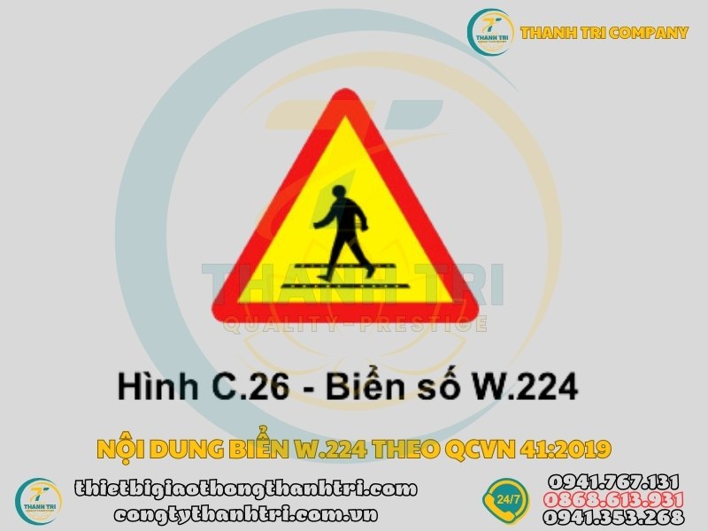 Biển báo người đi bộ cắt ngang W.224