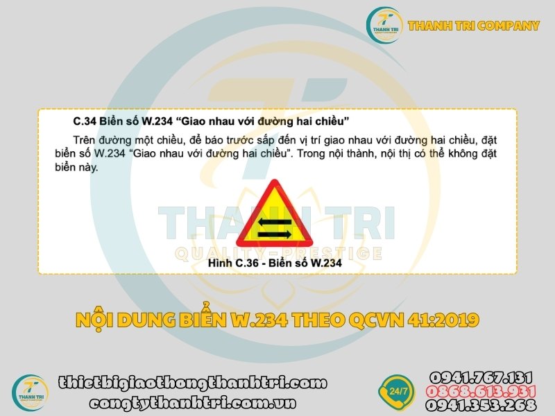 Tìm Hiểu Biển Báo Giao Nhau Với Đường Hai Chiều W.234