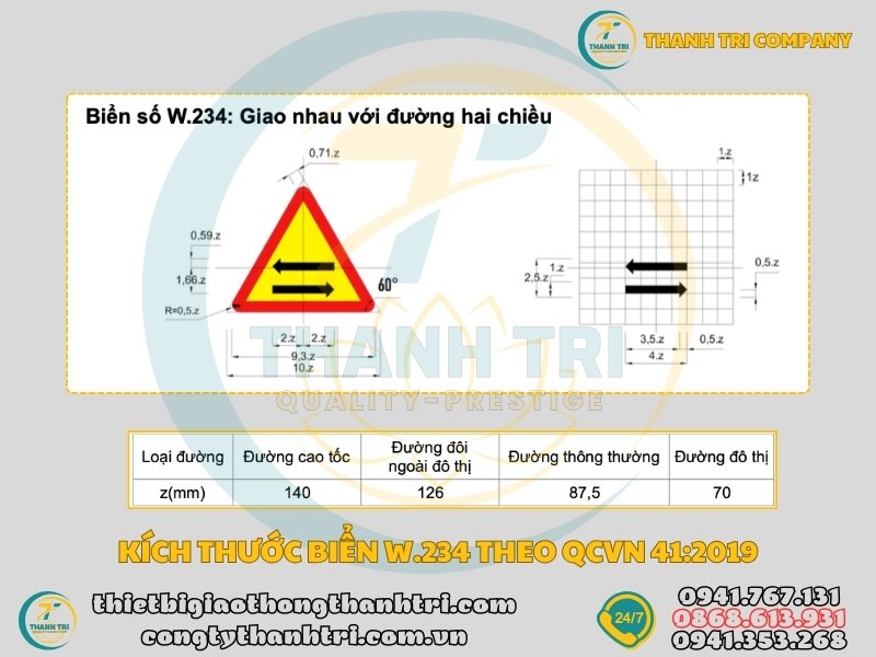 Biển báo giao nhau với đường hai chiều W.234