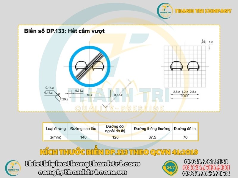 Biển báo hết cấm vượt DP.133