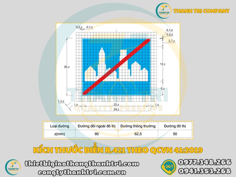 Biển báo hết khu đông dân cư R.421