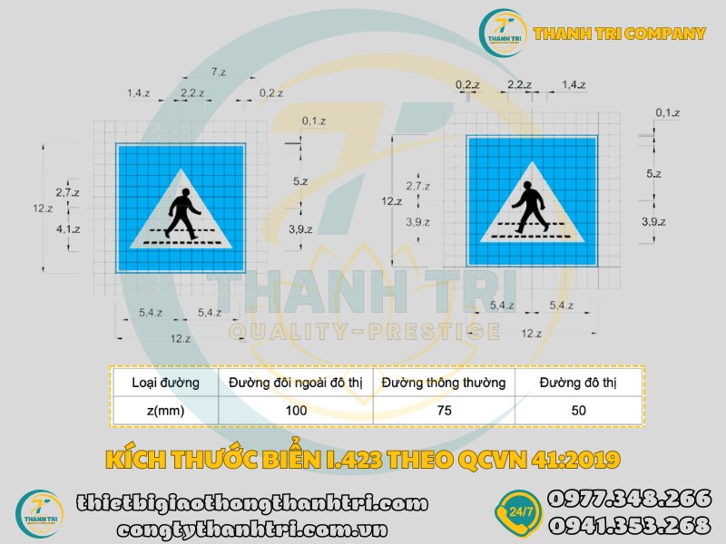 Biển Báo Dành Cho Người Đi Bộ Sang Ngang 423a, 423b Kích Thước Và Ý Nghĩa
