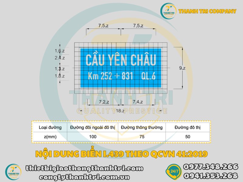 Kích Thước Hình Dạng Ý Nghĩa Biển Báo Tên Cầu I.439