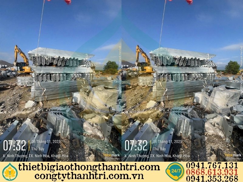 Giao hàng hộ lan tôn sóng mạ kẽm nhúng nóng