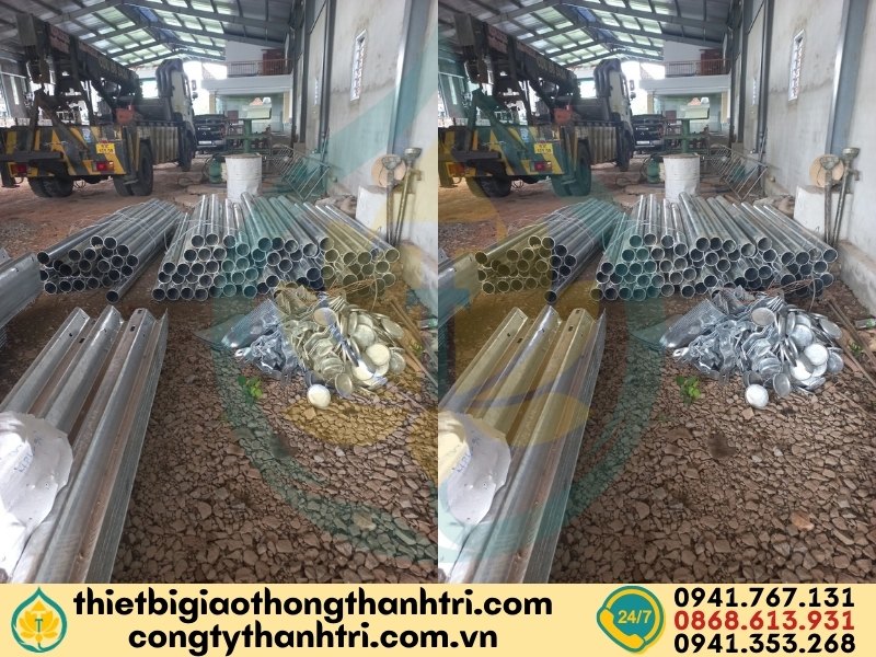 Giao hàng hộ lan tôn sóng tại công trình cho khách hàng Giao hàng hộ lan tôn sóng tại công trình cho khách hàng