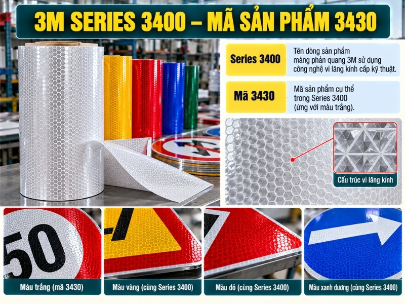 Màng phản quang 3M-3400 Màng phản quang 3M-3400