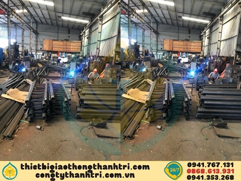 Sản xuất lan can cầu đường mạ kẽm nhúng nóng tại xưởng Công ty TNHH Thành Tri