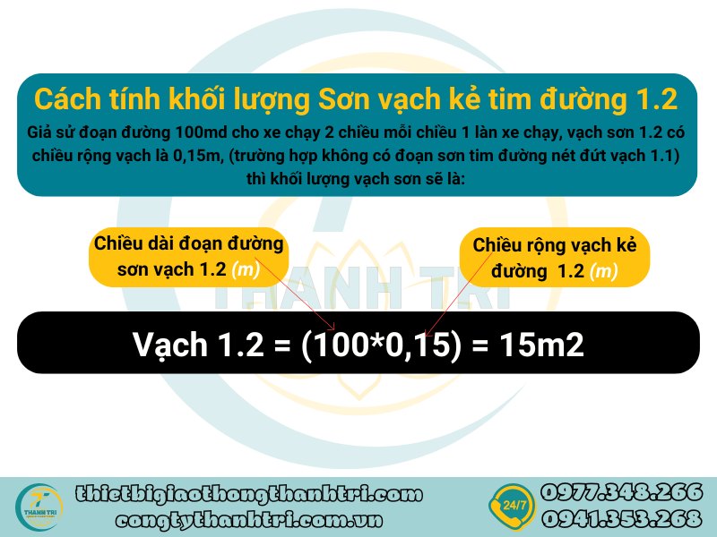 Vạch kẻ tim đường vạch 1.2 vạch đơn nét liền màu vàng