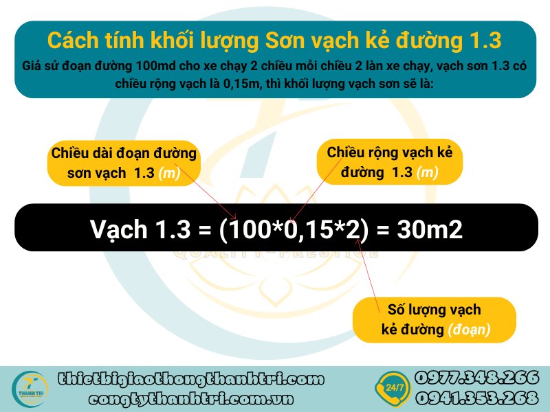 Vạch kẻ tim đường vạch 1.3 vạch đôi nét liền màu vàng